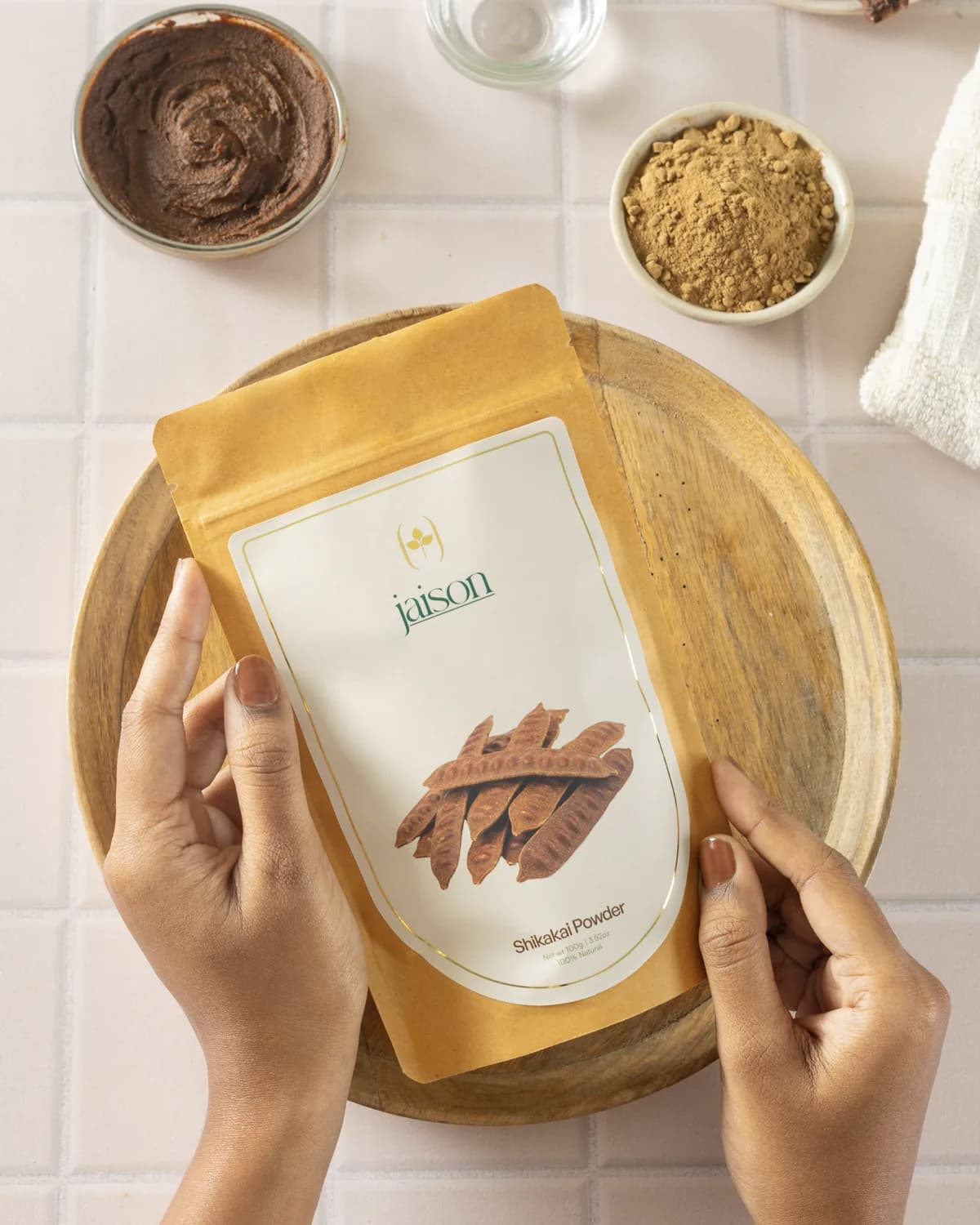 Shikakai Powder — natural herbal powder lifestyle shot