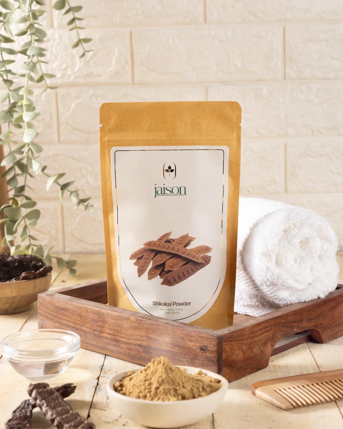 Shikakai Powder — natural herbal powder lifestyle shot