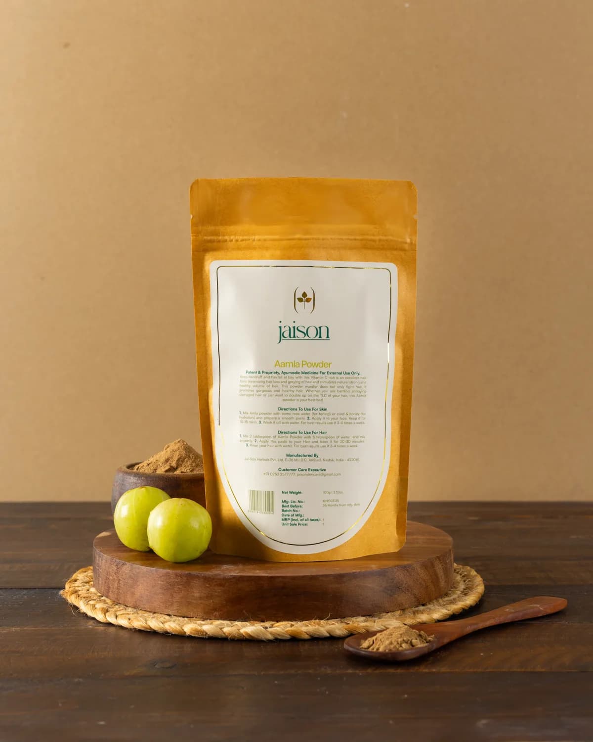 Aamla Powder — back of pack showing ingredients list