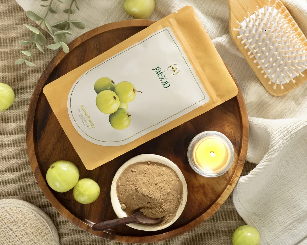 Aamla Powder — natural herbal powder lifestyle shot