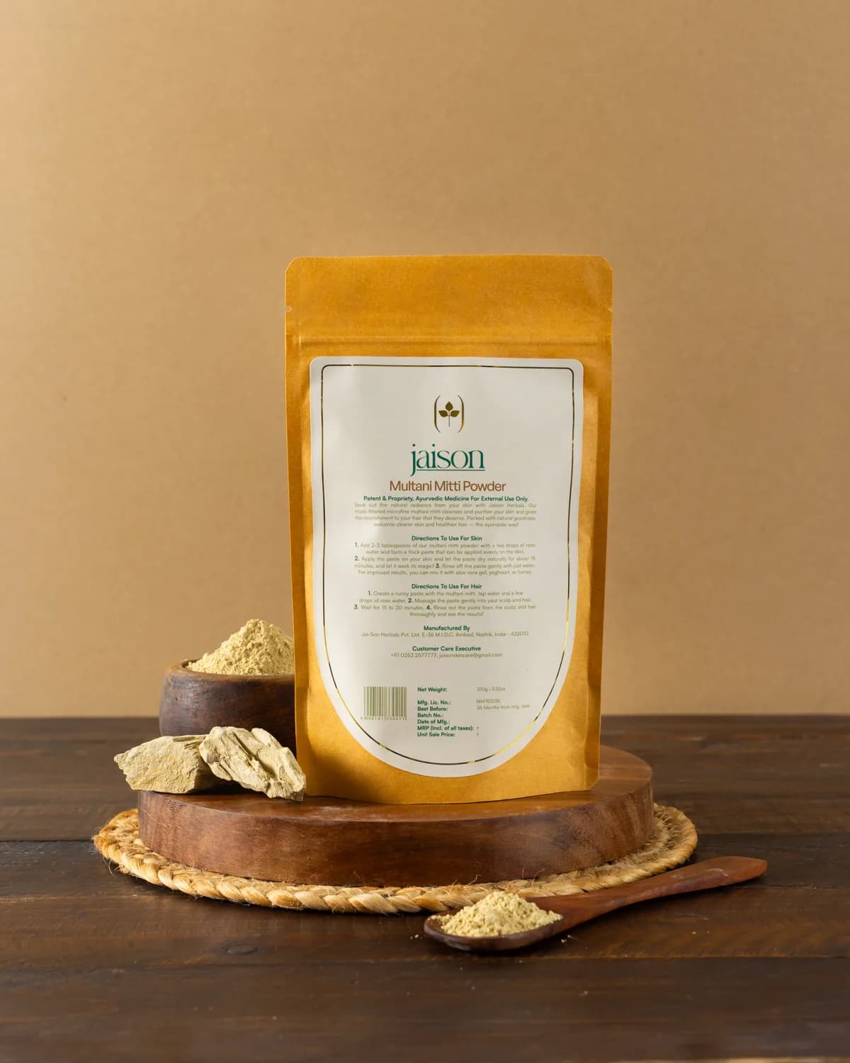 Multani Mitti — back of pack showing ingredients list
