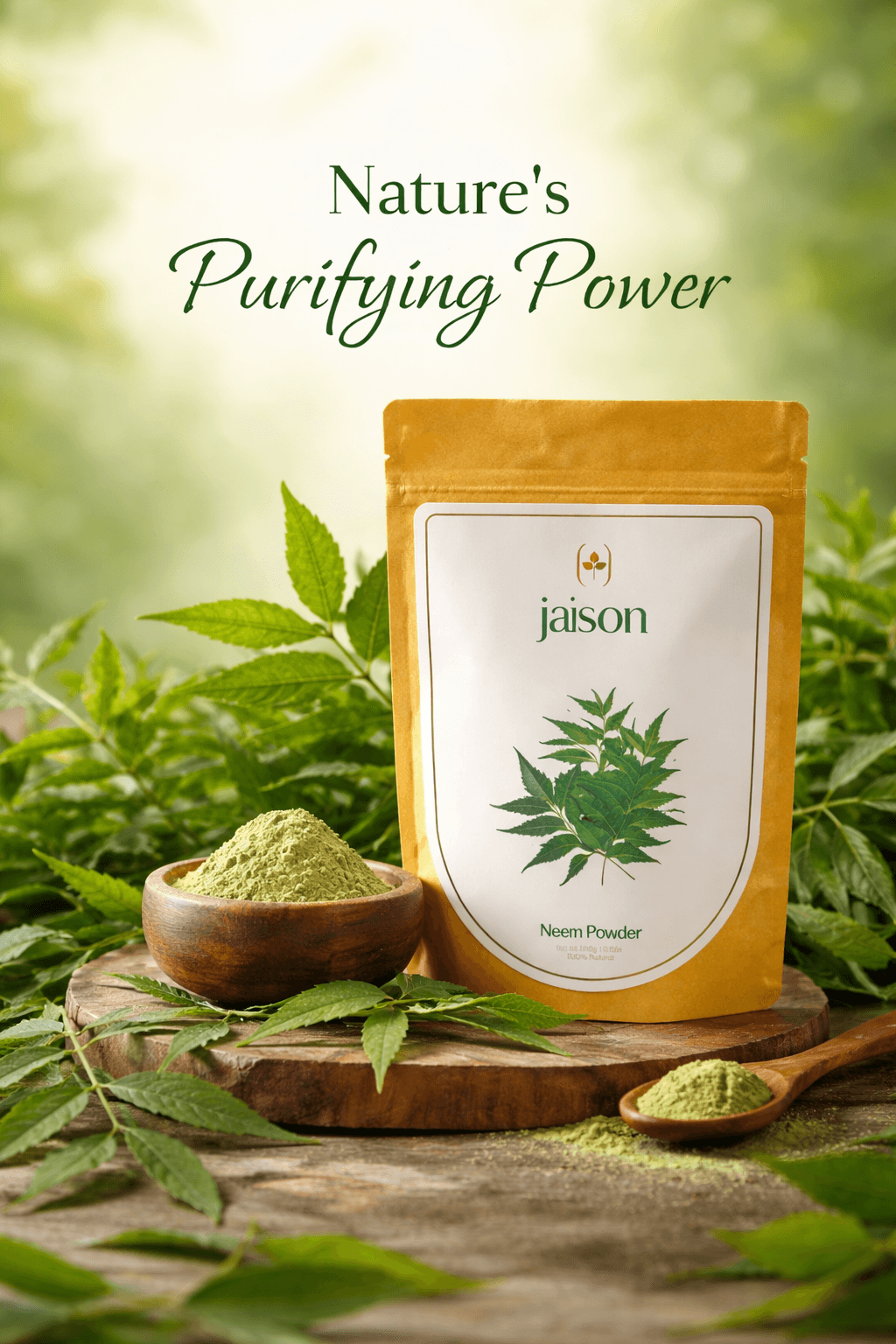 Neem Powder — hero product shot by Jaison Herbals