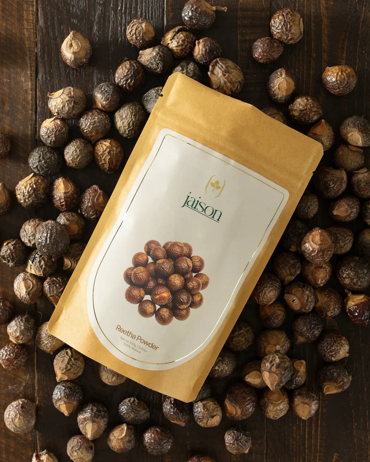Reetha Powder — natural herbal powder lifestyle shot
