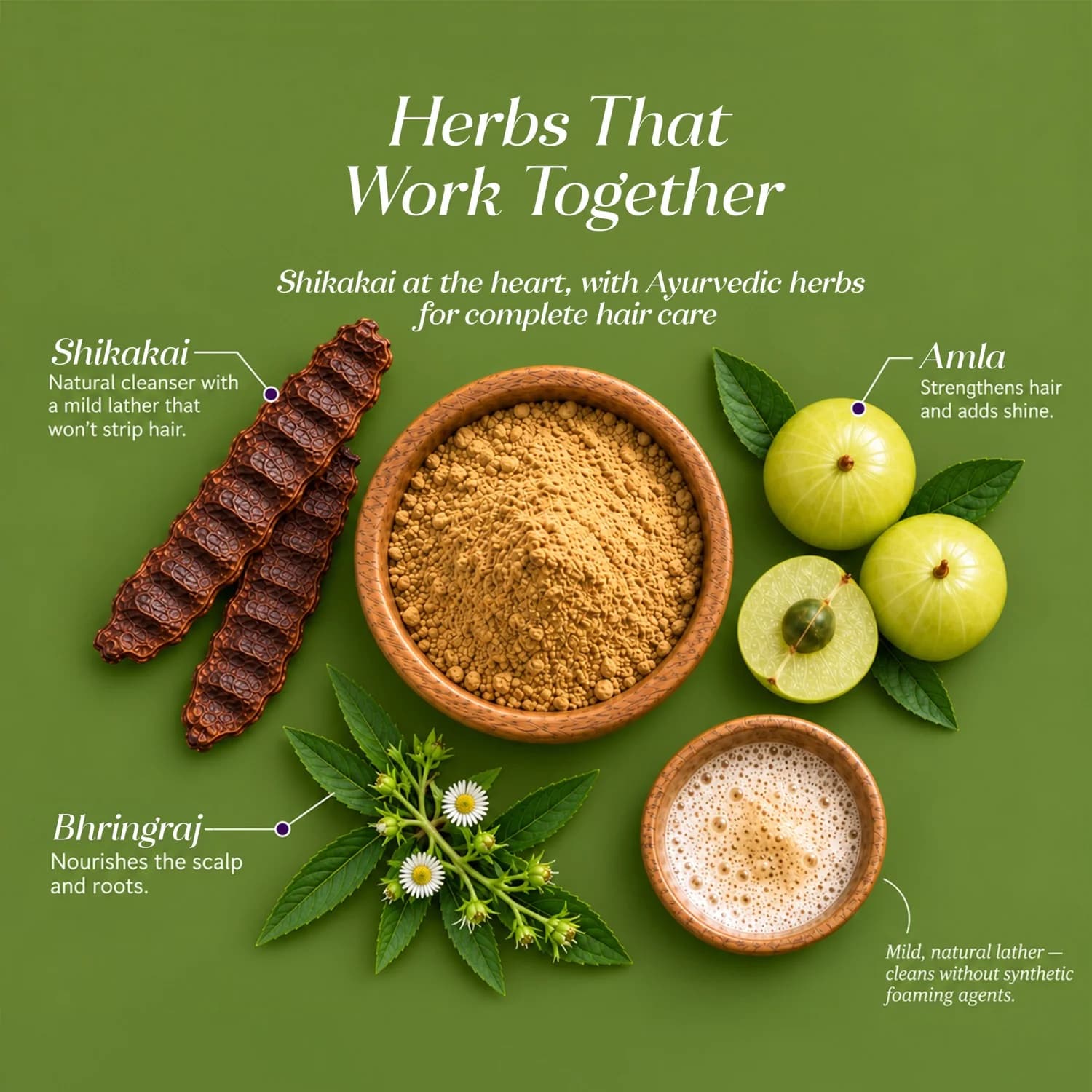 Silkeshine Ayurvedic Shikakai Powder — product view 3