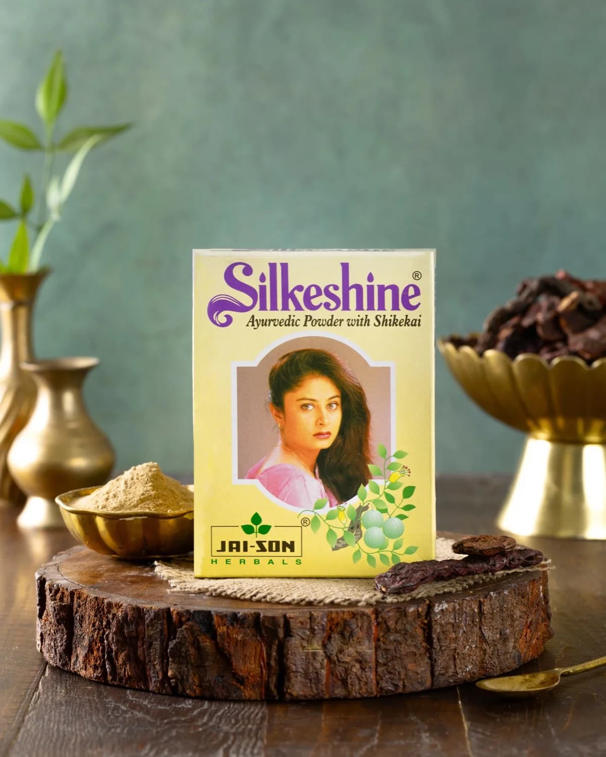 Silkeshine Ayurvedic Shikakai Powder — Hair Care herbal powder by Jaison Skincare, 100g pack
