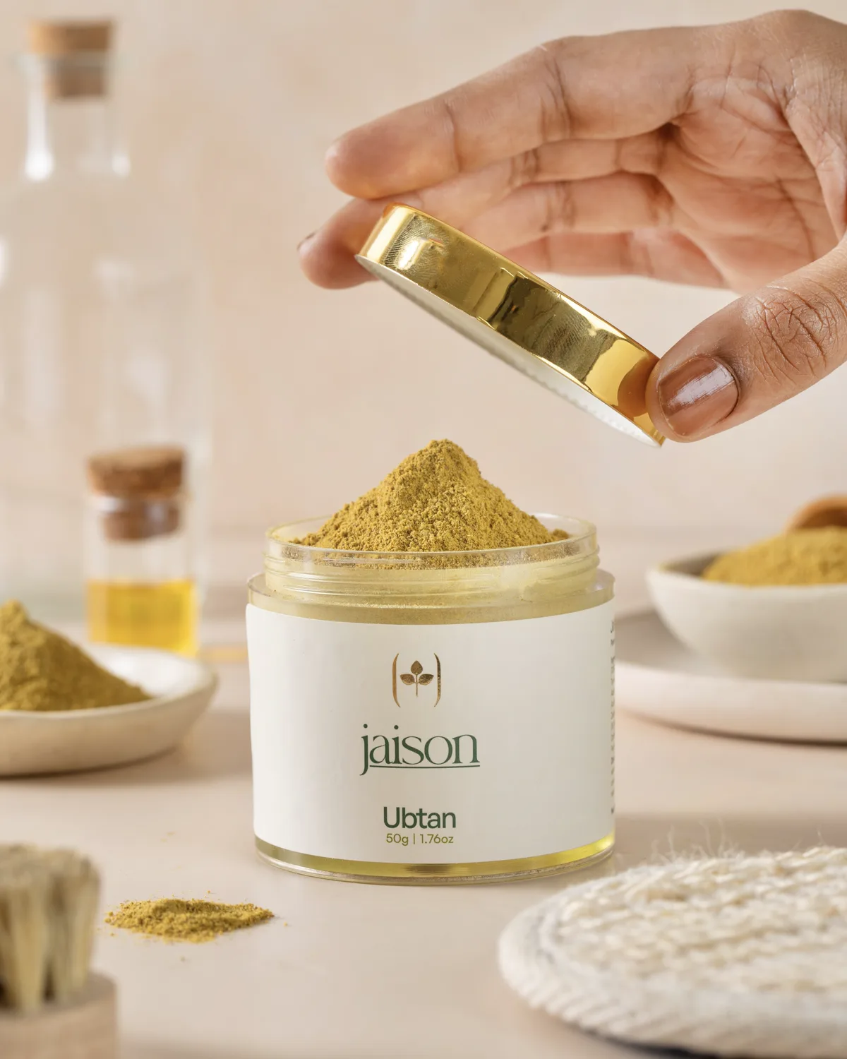 Ubtan Powder — natural herbal powder lifestyle shot